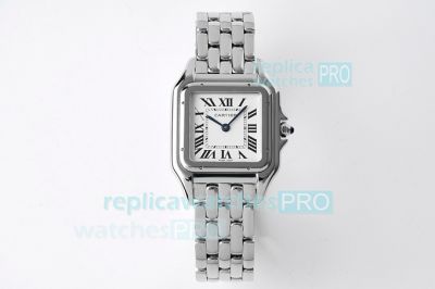 Swiss Panthere De Cartier Replica Watch SS White Dial BV Factory Cartier Watch